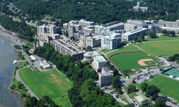 Aerial view of West Point in New York state.