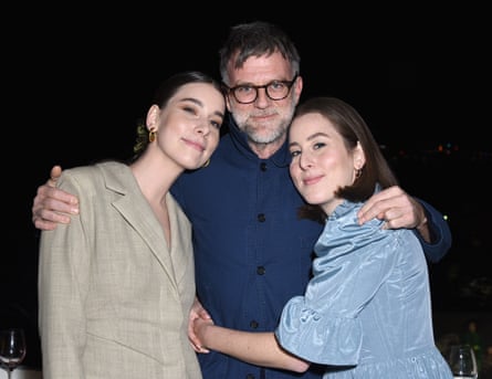Paul Thomas Anderson with Danielle (left) and Alana (right) Haim in December 2018.