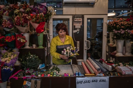 Throughout the country, flower shops have remained open for business, even here in the frontline town of Sloviansk, July 2023