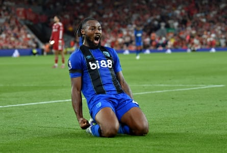 Antoine Semenyo celebrates a goal