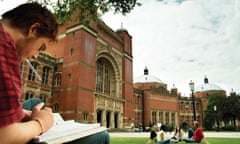 Student on lawn at Birmingham university