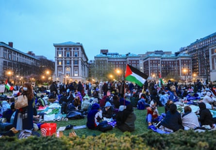 Student protesters resume demonstrations on Friday at Columbia University on 19 April 2024.