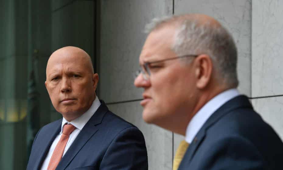 Australian defence minister Peter Dutton and prime minister Scott Morrison