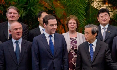 George Osborne and Chinese vice-president Ma Kai at a signing ceremony in Beijing.