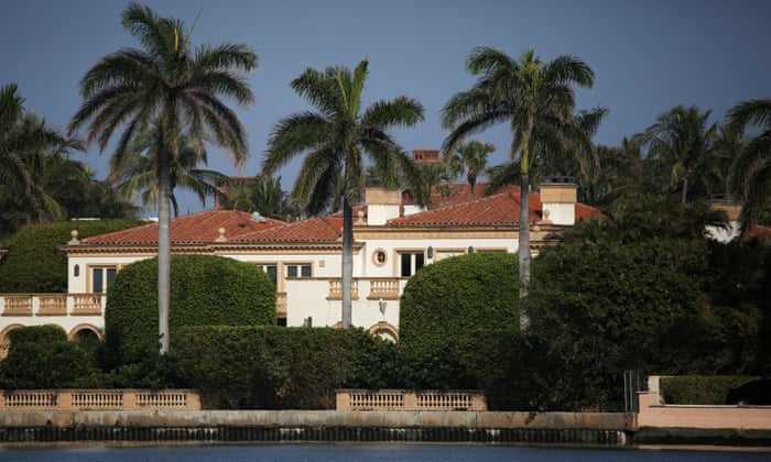 View of Mar-a-Lago, Donald Trump’s private resort club and residence, where he has primarily lived since leaving office and where he spent a lot of time during winters of his presidency, sometimes meeting world leaders there.