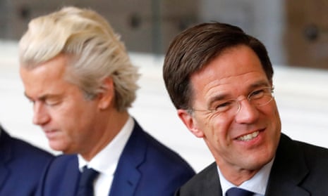 Geert Wilders, left, with Mark Rutte