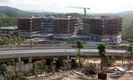 Buildings under construction in Nusantara