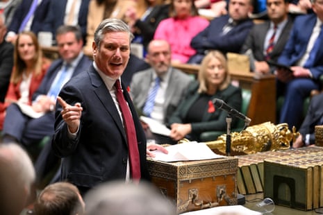 Keir Starmer at PMQs.