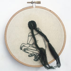 Work by the Malaysian born model and embroidery artist Sheena Liam.