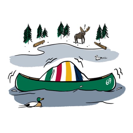 Illustration of Canadians in the wilderness