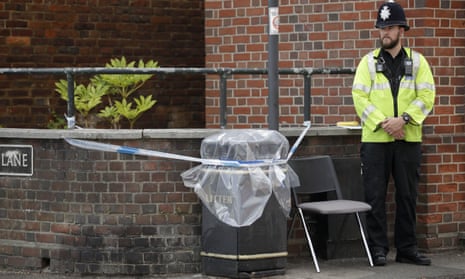 Police cordoned off a bin outside John Baker House in Salisbury on Thursday. 
