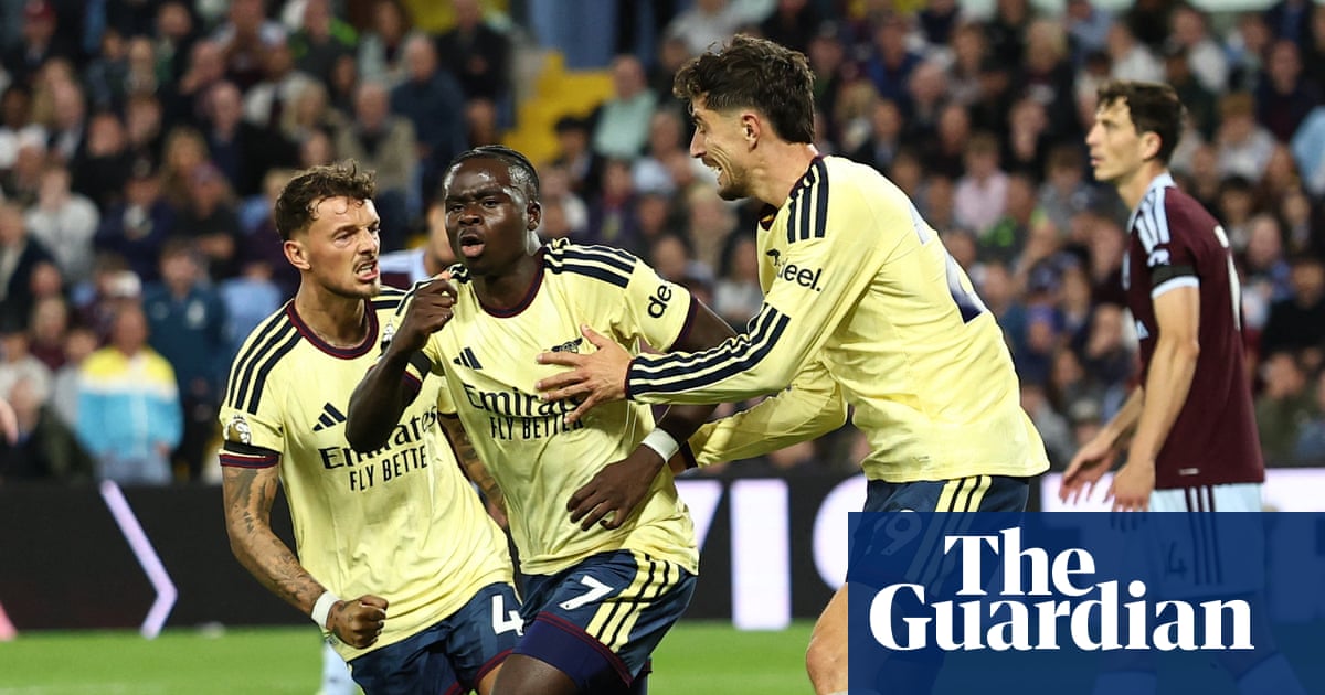 Photo: Theguardian Arsenal stay perfect as Bukayo Saka secures 1-0 win over Aston Villa