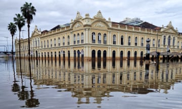 Building surrounded by flood water