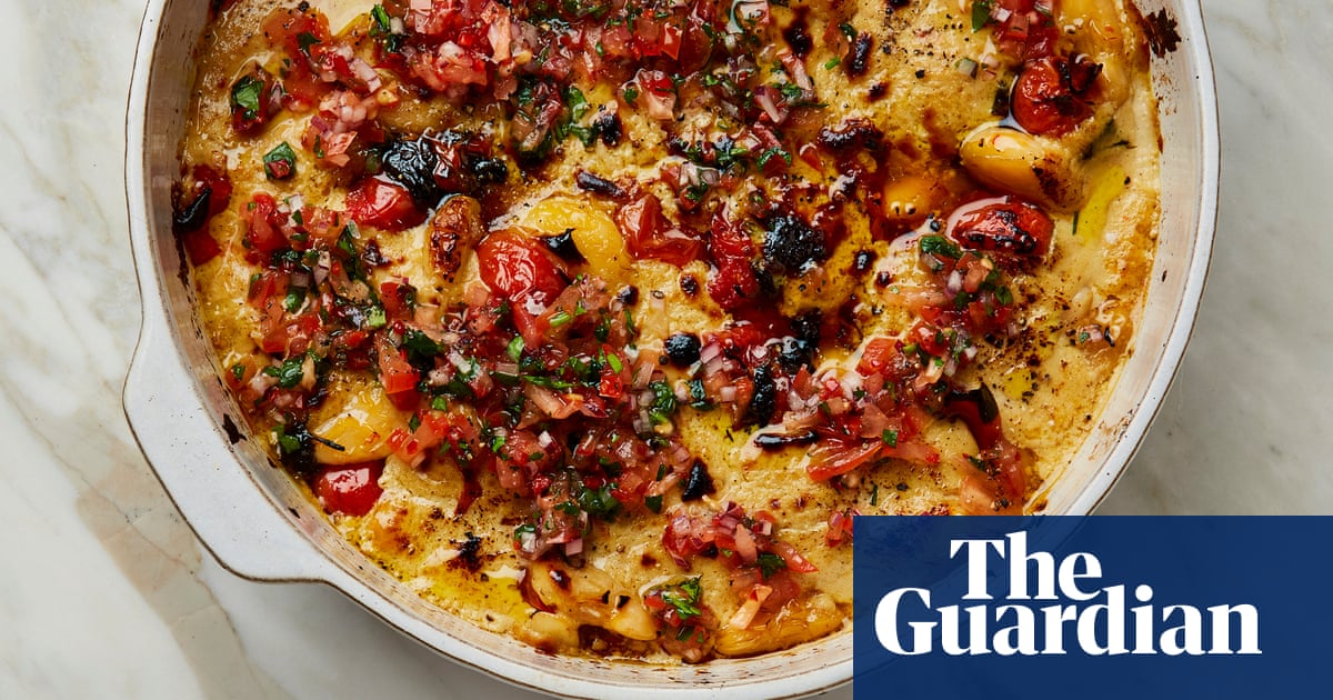 Ixta Belfrage’s vegan recipe for creamy butter bean gratin with roast tomatoes and salsa fresca