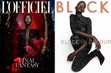 Adut Akech on covers for L’Officiel Singapore and Black magazine