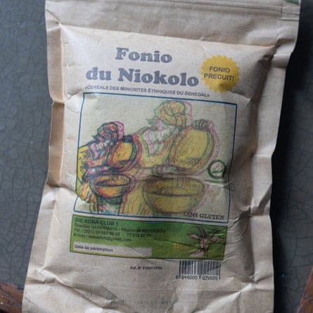A packet of locally produced fonio in the Kedougou area of Senegal