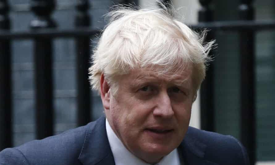 Boris Johnson outside No 10 Downing Street