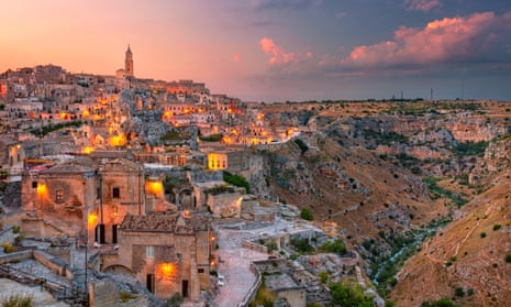 Matera is renowned for its limestone buildings and cave dwellings.