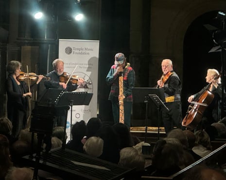 Atmospheric … the Brodsky Quartet with didgeridoo player William Barton at Temple church, London