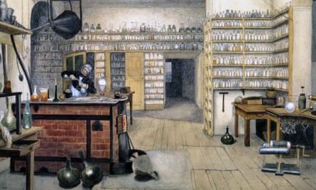 Michael Faraday at the Royal Institution, c.1850.