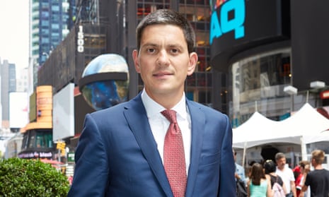 David Miliband in Times Square, New York