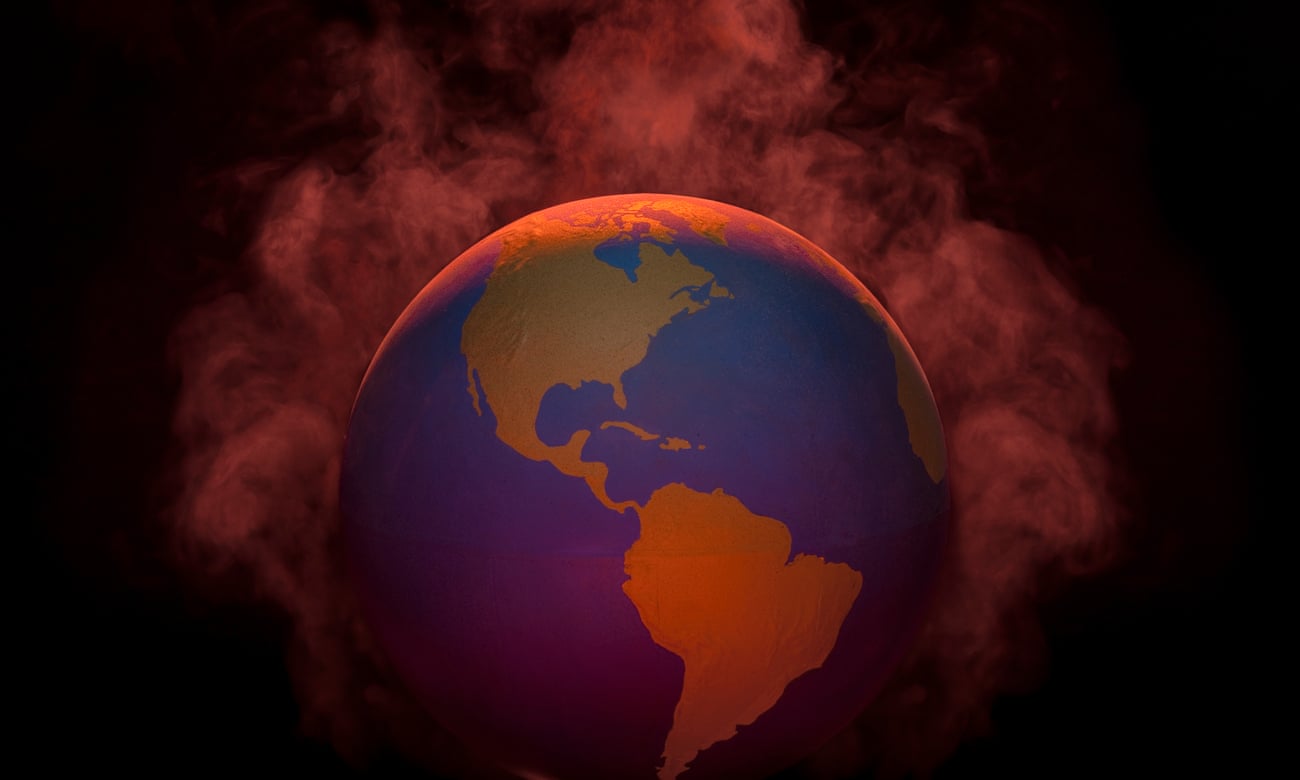 Image of world globe in smoke