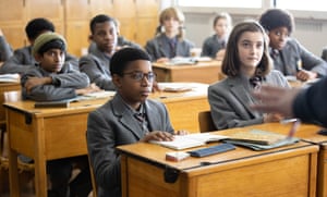 Jairaj Carsani, Kenyah Sandy and Brooke Haynes in a scene from Education