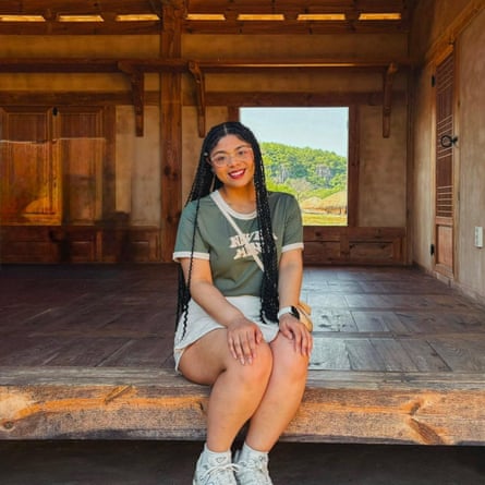 A young woman smiles
