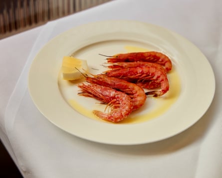 Osteria Vibrato’s ‘glossy, deep-red’ Sicilian red prawns come liberally doused in good olive oil.
