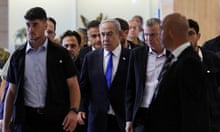 Israeli prime minister, Benjamin Netanyahu, arriving for a Likud party meeting at the Knesset in Jerusalem