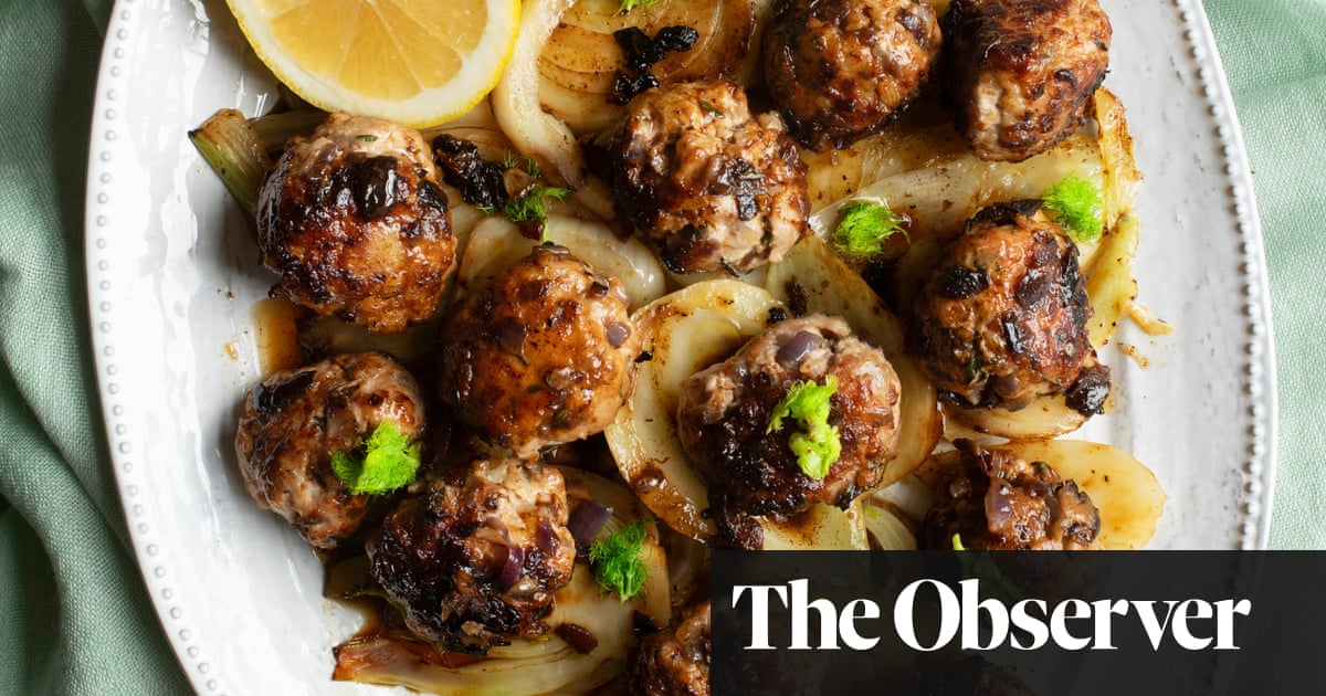 Nigel Slater recipes for pork meatballs, and sticky apricot pudding