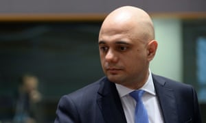 Sajid Javid at a meeting of EU finance ministers in Brussels.
