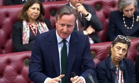 David Cameron addressing peers in the House of Lords