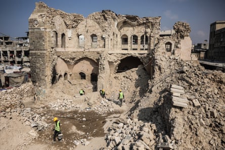 People working on the ruins of the Pasha Palace museum