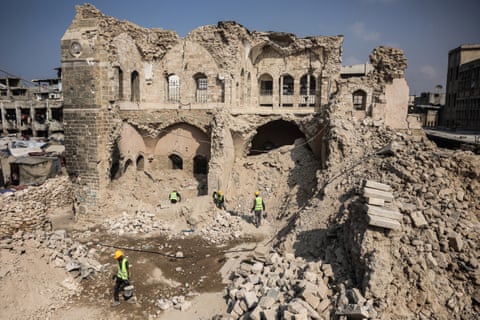 People working on the ruins of the Pasha Palace museum