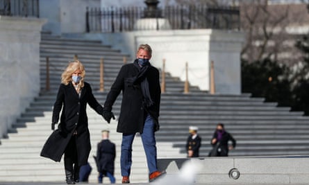 Former Arizona senator Jeff Flake and his wife, Cheryl, after the inauguration of Joe Biden as the 46th president.