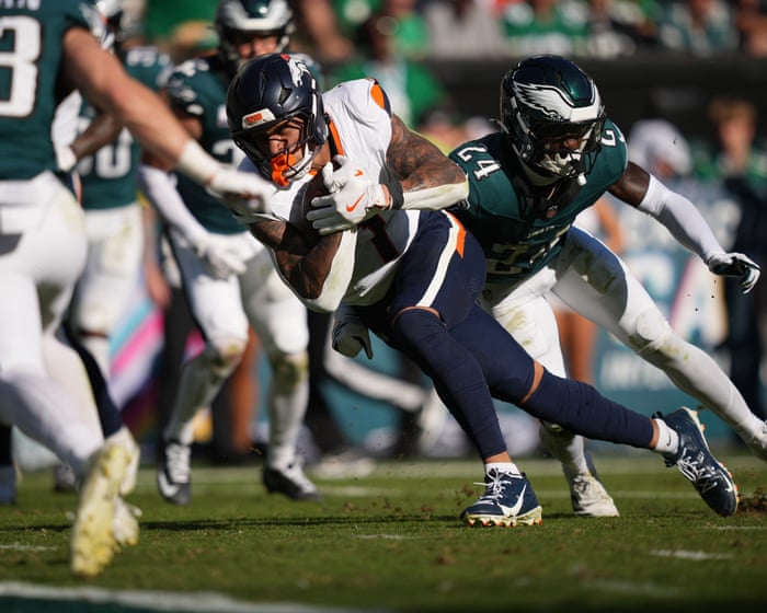 Broncos end Eagles’ unbeaten start, Cowboys beat Jets and more: NFL week five – as it happened