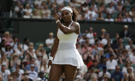 Serena Williams struggles under pressure on Centre Court. 