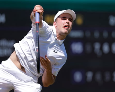 Arthur Fery during his victory over Otto Virtanen of Finland on Court 18.