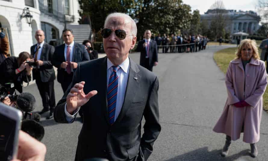 Biden at the White House on his way to Wisconsin on Ash Wednesday.