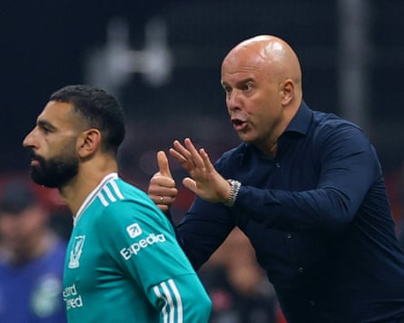 Liverpool’s Arne Slot and Mohamed Salah