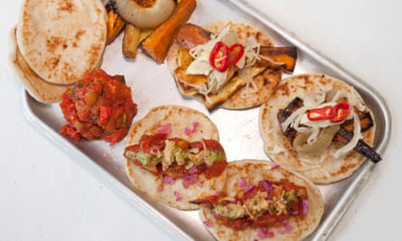 ‘Sweet caramelised vegetal funk’: vegan nacos kit.