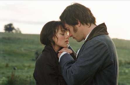 As Elizabeth Bennet, standing forehead to forehead with Mr Darcy (Matthew Macfadyen) in Pride & Prejudice.
