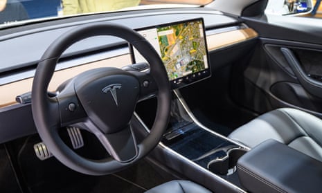 A Tesla Model 3 fitted with a full self-driving system. 