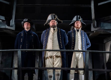 Allan Clayton as Captain Vere (centre) in Billy Budd at Glynebourne.
