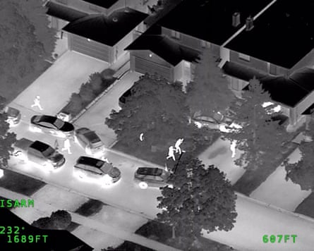 Screengrab from Toronto Police Helicopter night camera of asn incident