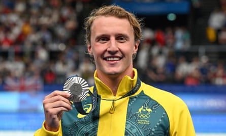 Elijah Winnington with his silver medal.