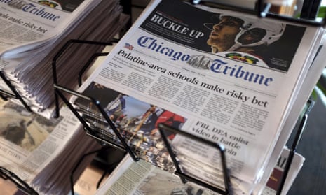 Chicago tribune at newsstand