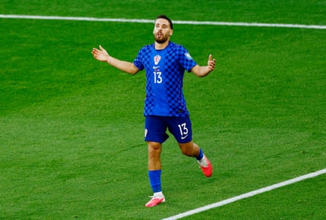 Nikola Vlasic celebrates scoring a goal that was later disallowed