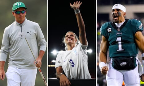 Rickie Fowler, Rachel Daly, and Jalen Hurts.